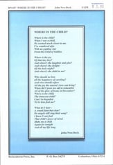 Where Is the Child? SATB choral sheet music cover